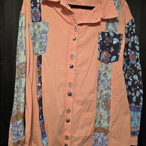 POL Multicolor Floral Patchwork Shirt
